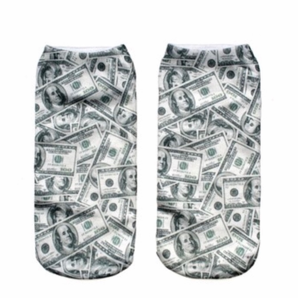 💥CLEARANCE💥Money Printed Low Rise Novelty Socks